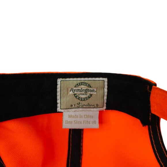 Remington Blaze Orange Strapback Cap Embroidered Trucker Baseball Hunting Hat - Picture 9 of 16